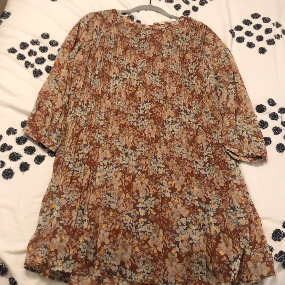 Size M Dress Rust Orange Dress with Glitter Details